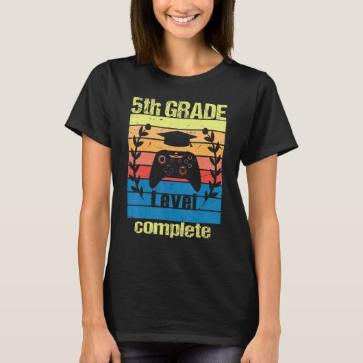 5th Grade Level Complete  Graduation Video Gamer C Tシャツ (正面)