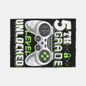 5th Grade Level Unlocked Video Game Back To School フリースブランケット (正面(横))