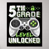 5th Grade Level Unlocked Video Game Back To School ポスター (正面)