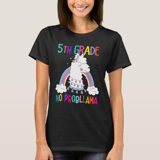5th Grade No Prob Llama First Day Of School Teache Tシャツ (正面)