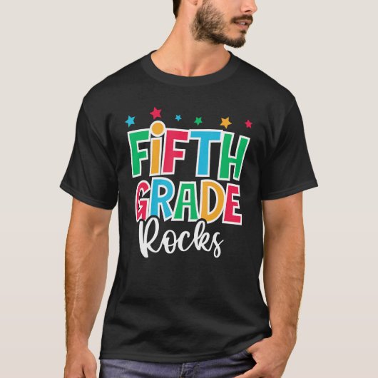 5th Grade Rocks First Day of School Welcome Back t Tシャツ (正面)