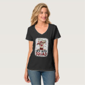 5th Grade Squad Plaid Reindeer Santa Hat Teacher C Tシャツ (正面フル)