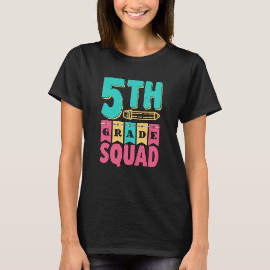 5Th Grade Squad Pupil School Grader Class 5 Five F Tシャツ (正面)