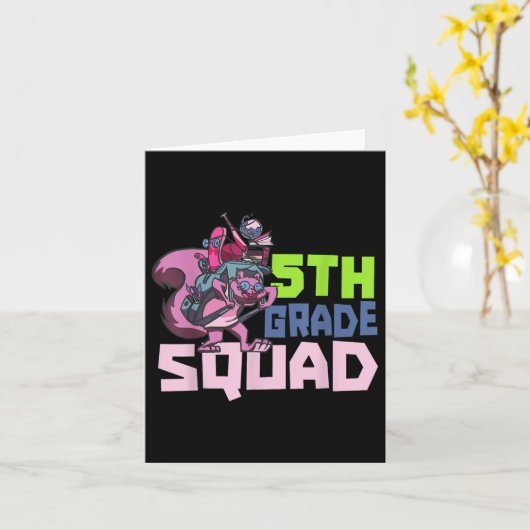 5th Grade Squad Teacher School Back To School Pupi カード (黄色い花)