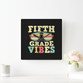 5th Grade Teacher Fifth Grade Vibes スクエア壁時計 (ホーム)