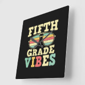 5th Grade Teacher Fifth Grade Vibes スクエア壁時計 (傾斜)