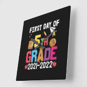 5th Grade Teacher First Day Of 5th Grade スクエア壁時計 (傾斜)