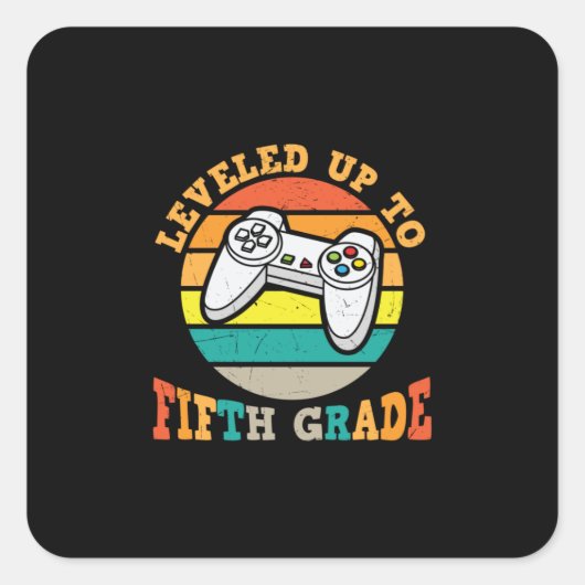 5th Grade Teacher Level Up To Fifth Grade スクエアシール (正面)