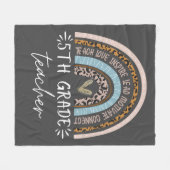 5th grade teacher teach love inspire boho rainbow フリースブランケット (正面(横))