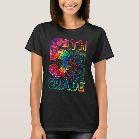 5th Grade Typography Team 5th Grade Teacher Back T Tシャツ (正面)