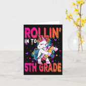 5th Grade Unicorn Back To School First Day Of Scho カード (黄色い花)