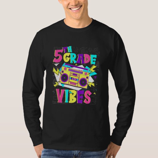 5th Grade Vibes Stereo Student Teacher Back To Sch Tシャツ (正面)