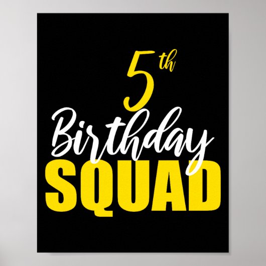 5th Happy Birthday Squad Party Bday Family Group P ポスター (正面)