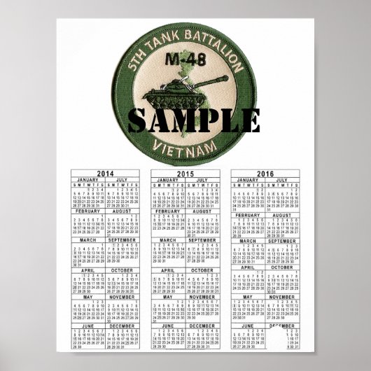 5th TANK BATTALION VIETNAM ポスター (正面)