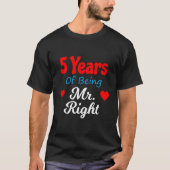 5th Wedding Anniversary for Men Him Mr Right Husba Tシャツ (正面)