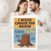 5th Wedding Anniversary Pun wood カード