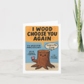 5th Wedding Anniversary Pun wood カード (正面)