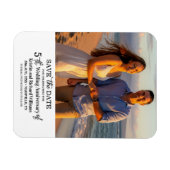 5th Wedding Anniversary Save the Date Photo マグネット (横)