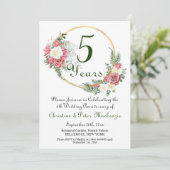 5th Wood's Anniversary 結婚バラ金ゴールドフレーム 招待状 (スタンド正面)