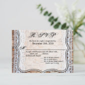 5x3.5 R.S.V.P.カードカントリーのバーンドウッドレーストリムEd 招待状 (スタンド正面)