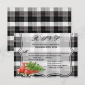 5x3.5 R.S.V.P.カードクリスマストラックバッファロープレイドクリス 招待状 (正面/裏面)
