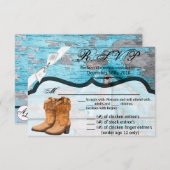 5x3.5 R.S.V.P.カードクリスマスブルーウッドバーンドアブーツ 招待状 (正面/裏面)