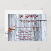 5x3.5 R.S.V.P.カードクリスマスホワイトウォッシュウッドバーンドア 招待状 (正面/裏面)