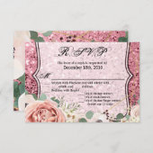 5x3.5 R.S.V.P.カードジオメトリガーデンバラグリッター 招待状 (正面/裏面)