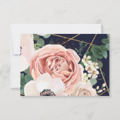 5x3.5 R.S.V.P.カードジオメトリガーデンバラネイビーブルー 招待状 (裏面)