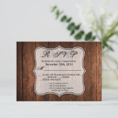 5x3.5 R.S.V.P.カードバーンドウッドカントリー素朴 招待状 (スタンド正面)