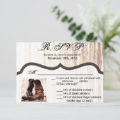 5x3.5 R.S.V.P.カードブーツカントリ素朴ーウェスタンWestern Wer 招待状 (スタンド正面)