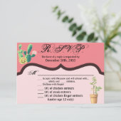 5x3.5 R.S.V.P.カードボヘミアンサボテン多肉果Des 招待状 (スタンド正面)