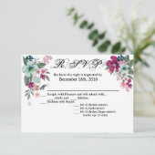 5x3.5 R.S.V.P.カード熱帯花(白) 招待状 (スタンド正面)