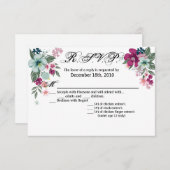 5x3.5 R.S.V.P.カード熱帯花(白) 招待状 (正面/裏面)