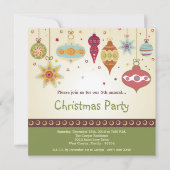 5x5クリスマスオーナメントクリスマスパーティの招待状 招待状 (正面)