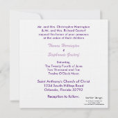 5x5ダークパープルキャリッジ結婚式招待状 招待状 (裏面)