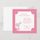 5x5バタフライフラワー1st誕生日招待状 招待状 (正面/裏面)