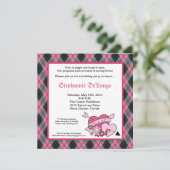 5x5パンクEMOの石のアーガイル柄のな誕生日のパーティの招待状 招待状 (スタンド正面)