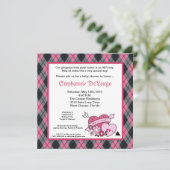 5x5パンクEMOロッカーベビーシアーガイル柄のャワー招待状 招待状 (スタンド正面)