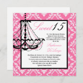 5x5ピンクシャンデリアキンセアニェラ招待状 招待状 (正面/裏面)