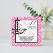 5x5ピンクシャンデリアキンセアニェラ招待状 招待状 (スタンド正面)