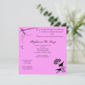 5x5ピンクバード赤ちゃんシャワー招待状 招待状 (スタンド正面)