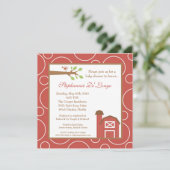 5x5ファームレッドバーンバードベビーシャワー招待状 招待状 (スタンド正面)