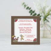 5x5ペンギン/トナカイクリスマスゲーム招待状 招待状 (スタンド正面)