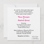 5x5ホットピンクキャリッジ結婚式招待状 招待状 (裏面)