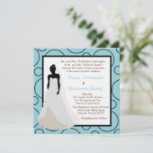 5x5ライトブルーポックドット結婚式招待状 招待状 (スタンド正面)