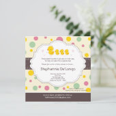 5x5三重項のGirのゴム製アヒルのベビーシャワーの招待状 招待状 (スタンド正面)