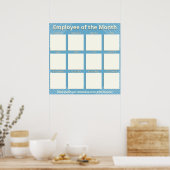 5x5写真の月表示の従業員 ポスター (キッチン)