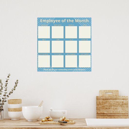 5x5写真の月表示の従業員 ポスター (キッチン)