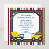 5x5建築最初の1番目の誕生日招待状 招待状 (正面/裏面)